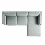 Sage Woven Fabric Sofa, Grande Chaise Sofa Right Hand Facing