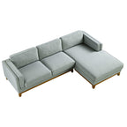 Sage Woven Fabric Sofa, Grande Chaise Sofa Right Hand Facing