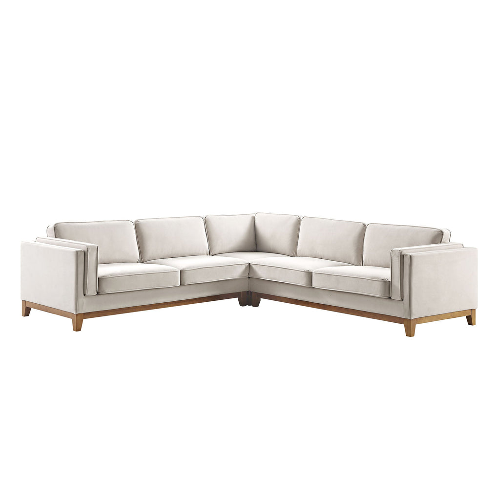 Champagne Velvet Grande Corner Sofa