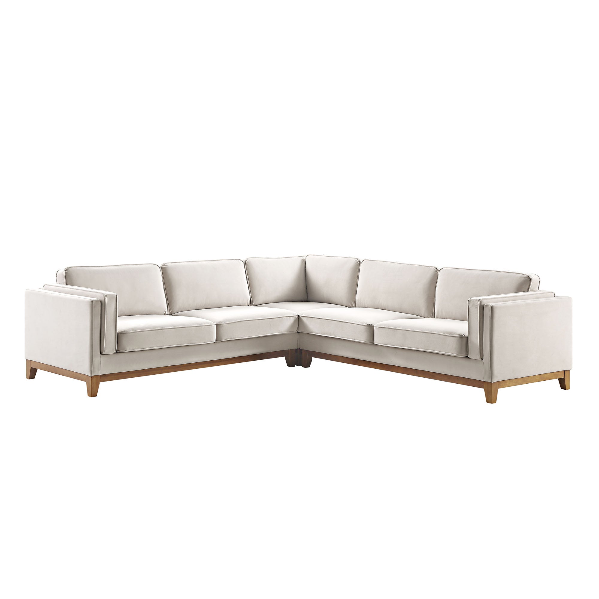 Champagne Velvet Grande Corner Sofa