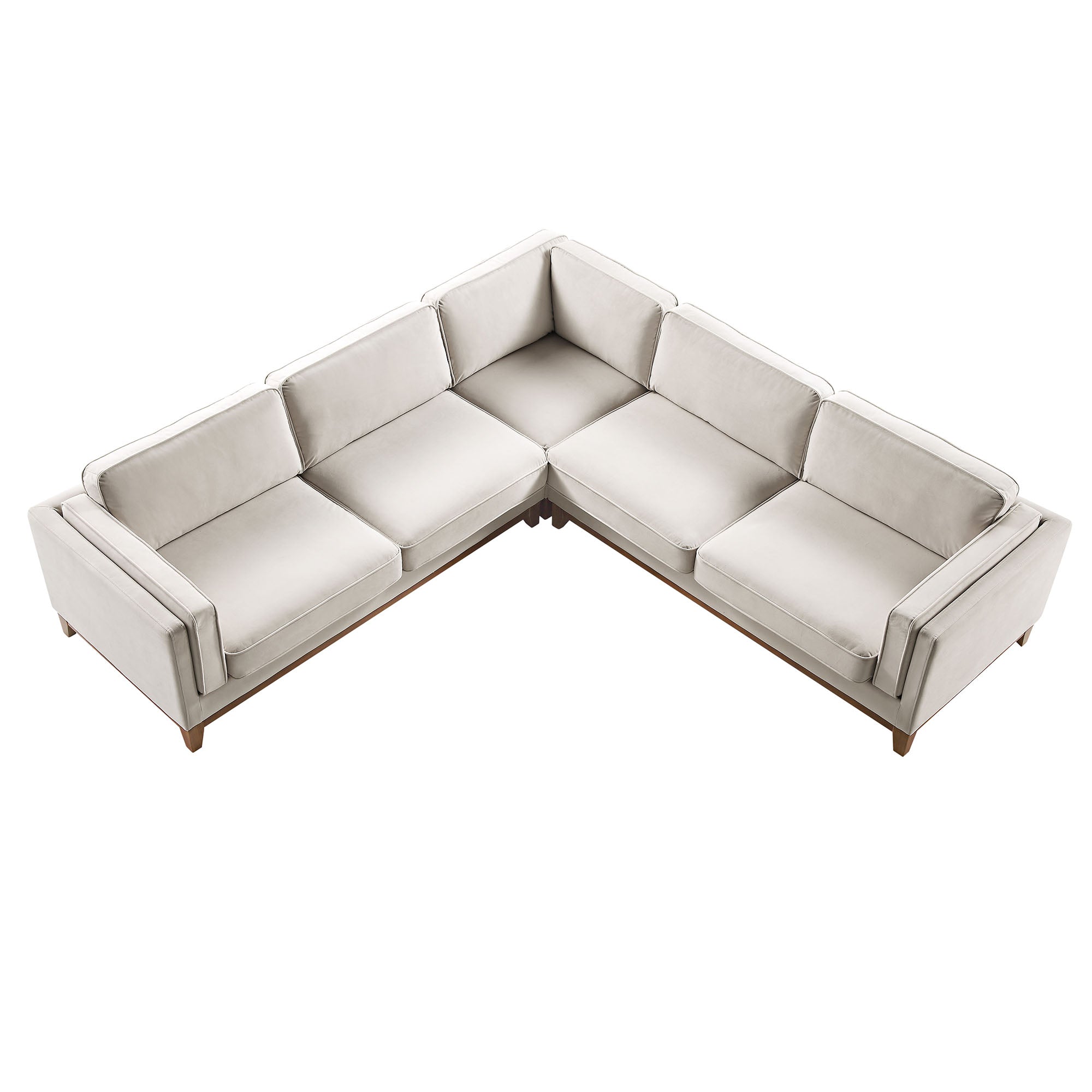 Champagne Velvet Grande Corner Sofa