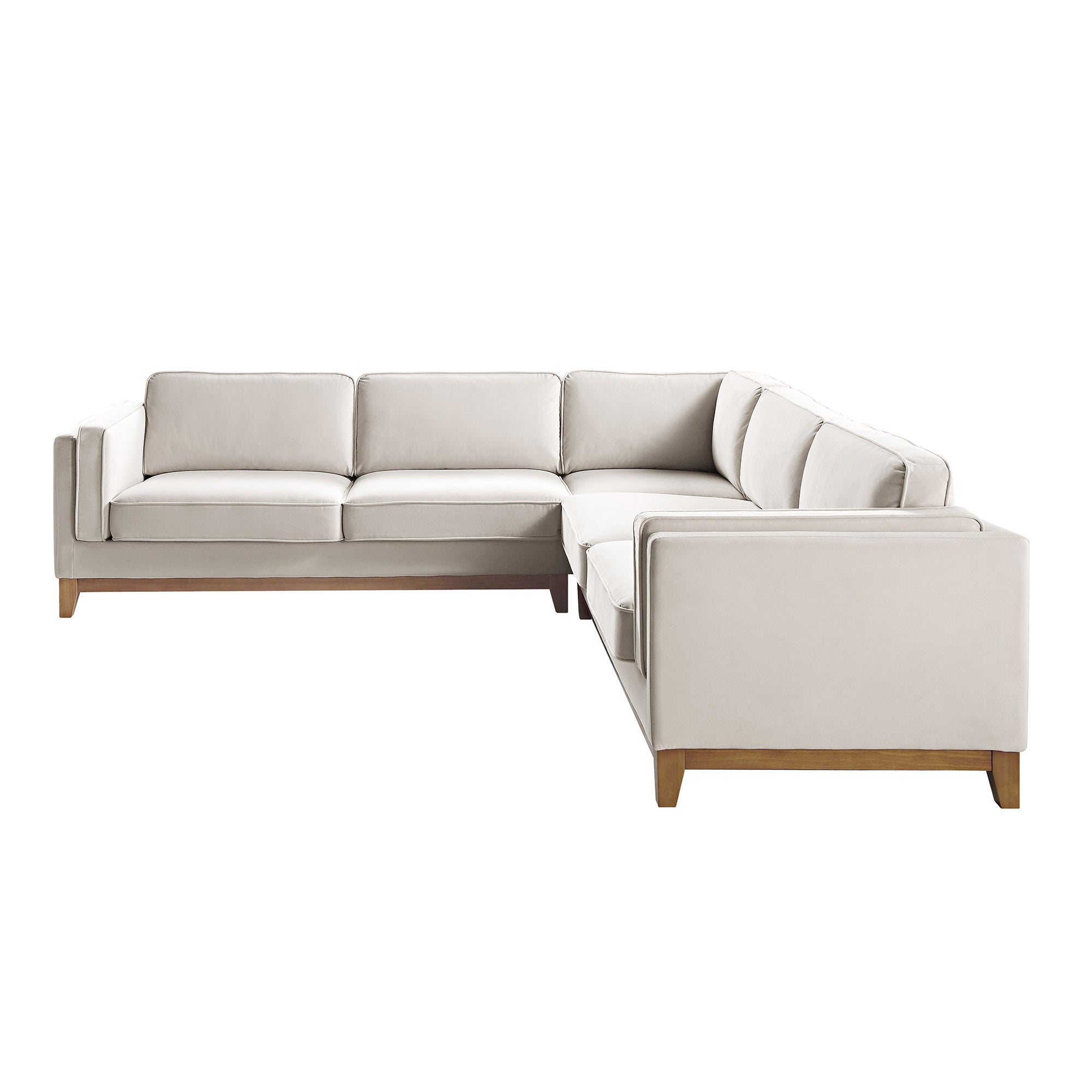 Champagne Velvet Grande Corner Sofa