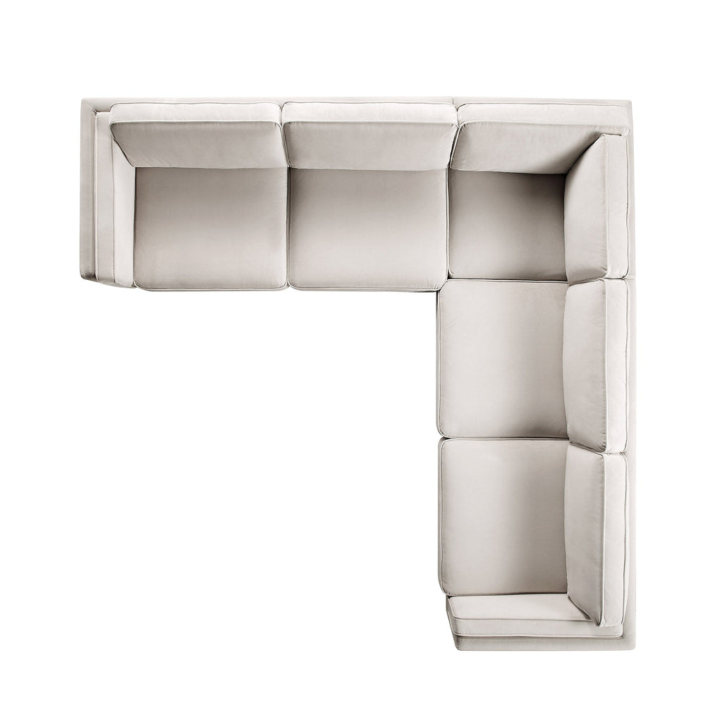 Champagne Velvet Grande Corner Sofa