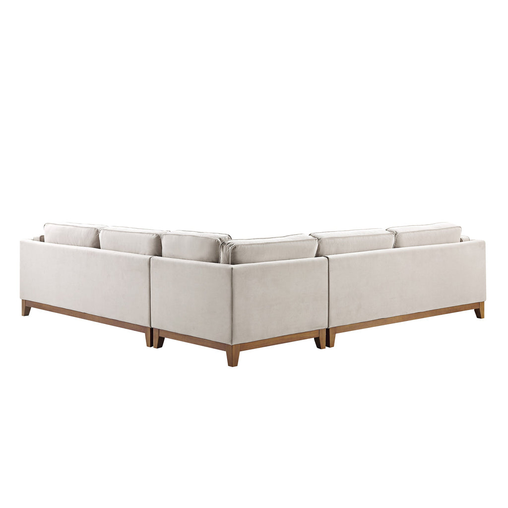 Champagne Velvet Grande Corner Sofa