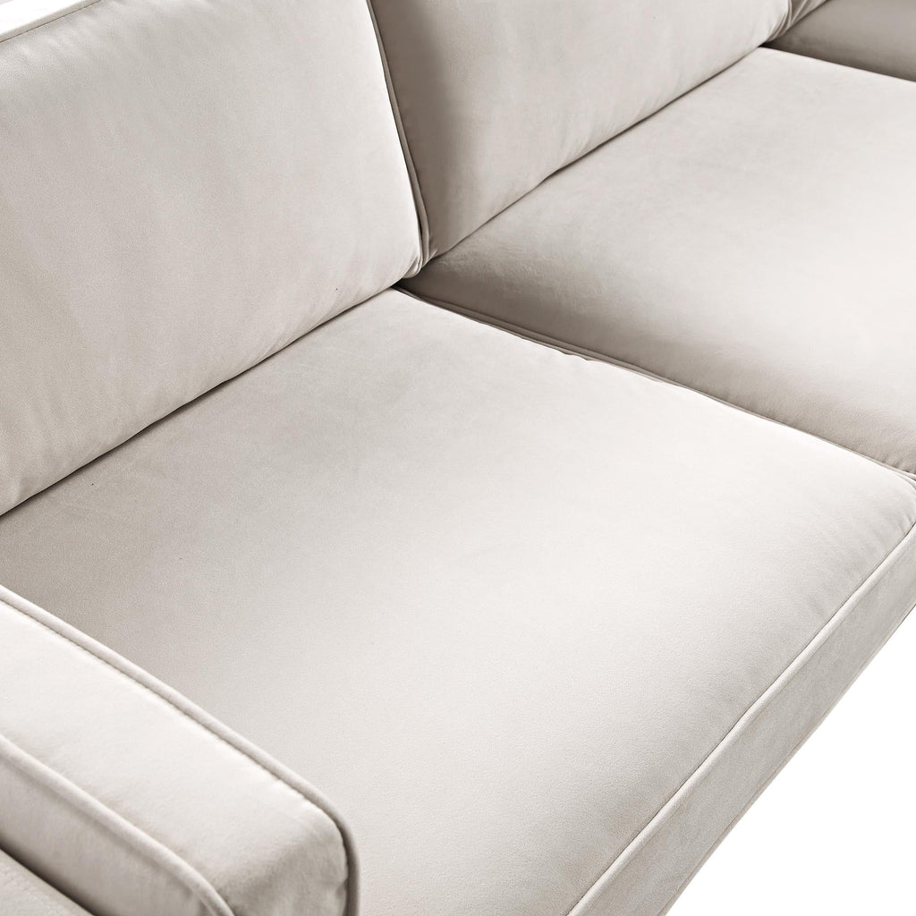 Champagne Velvet Grande Corner Sofa
