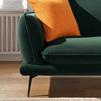 Forest Green Velvet Sofa, Grande Chaise Sofa Right Hand Facing
