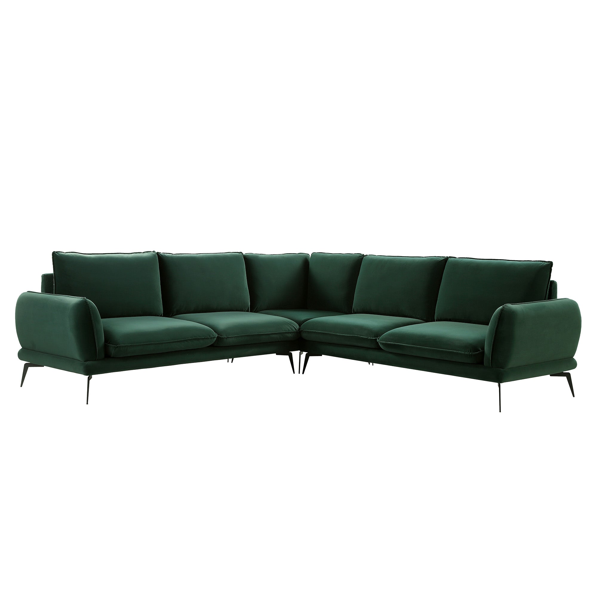 Forest Green Velvet Grande Corner Sofa