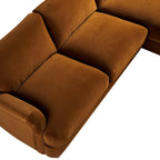 Cinnamon Velvet Sofa, Grande Chaise Sofa Right Hand Facing