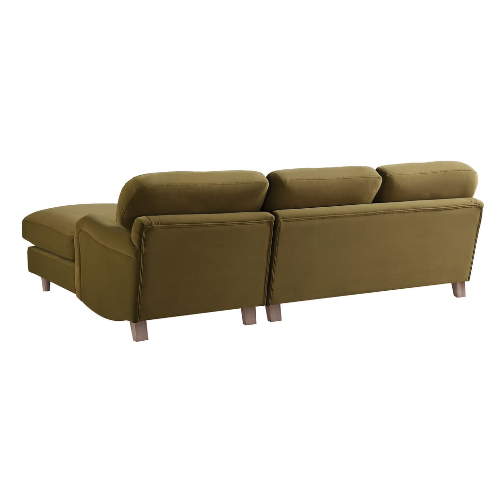 Fudge Velvet Sofa, Grande Chaise Sofa Right Hand Facing