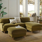 Fudge Velvet Sofa, Grande Chaise Sofa Right Hand Facing
