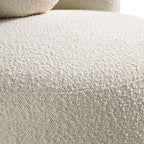 Armchair with Ball Cushion, Ecru Boucle