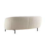 3-Seater Curved Sofa with Ball Cushions, Ecru Boucle