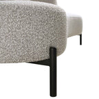 3-Seater Curved Sofa with Ball Cushions, Mist Gray Boucle