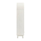 Large Storage Cabinet, Washed White Ash with Raffia