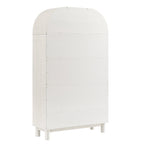 Large Storage Cabinet, Washed White Ash with Raffia