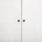 Large Storage Cabinet, Washed White Ash with Raffia