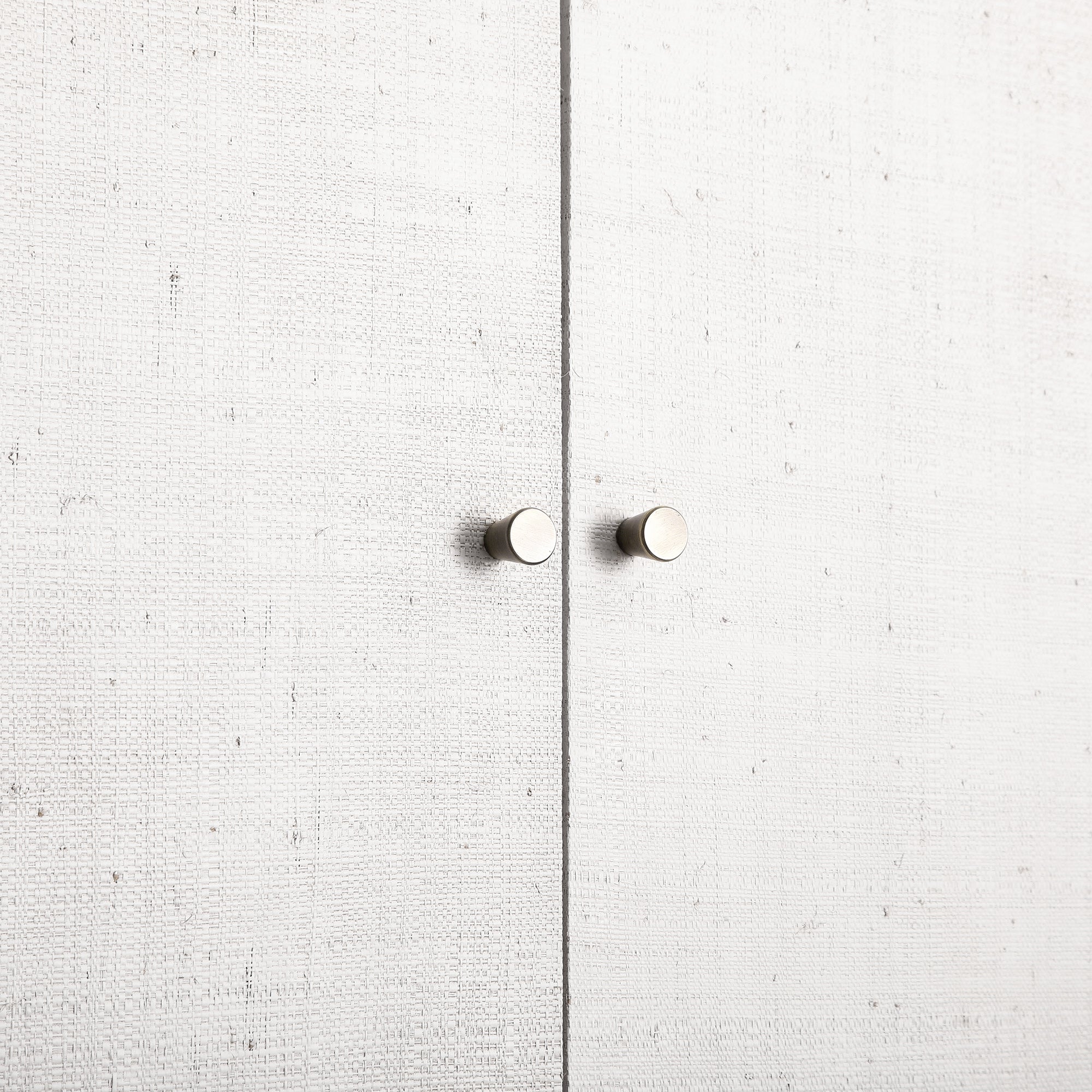 Large Storage Cabinet, Washed White Ash with Raffia