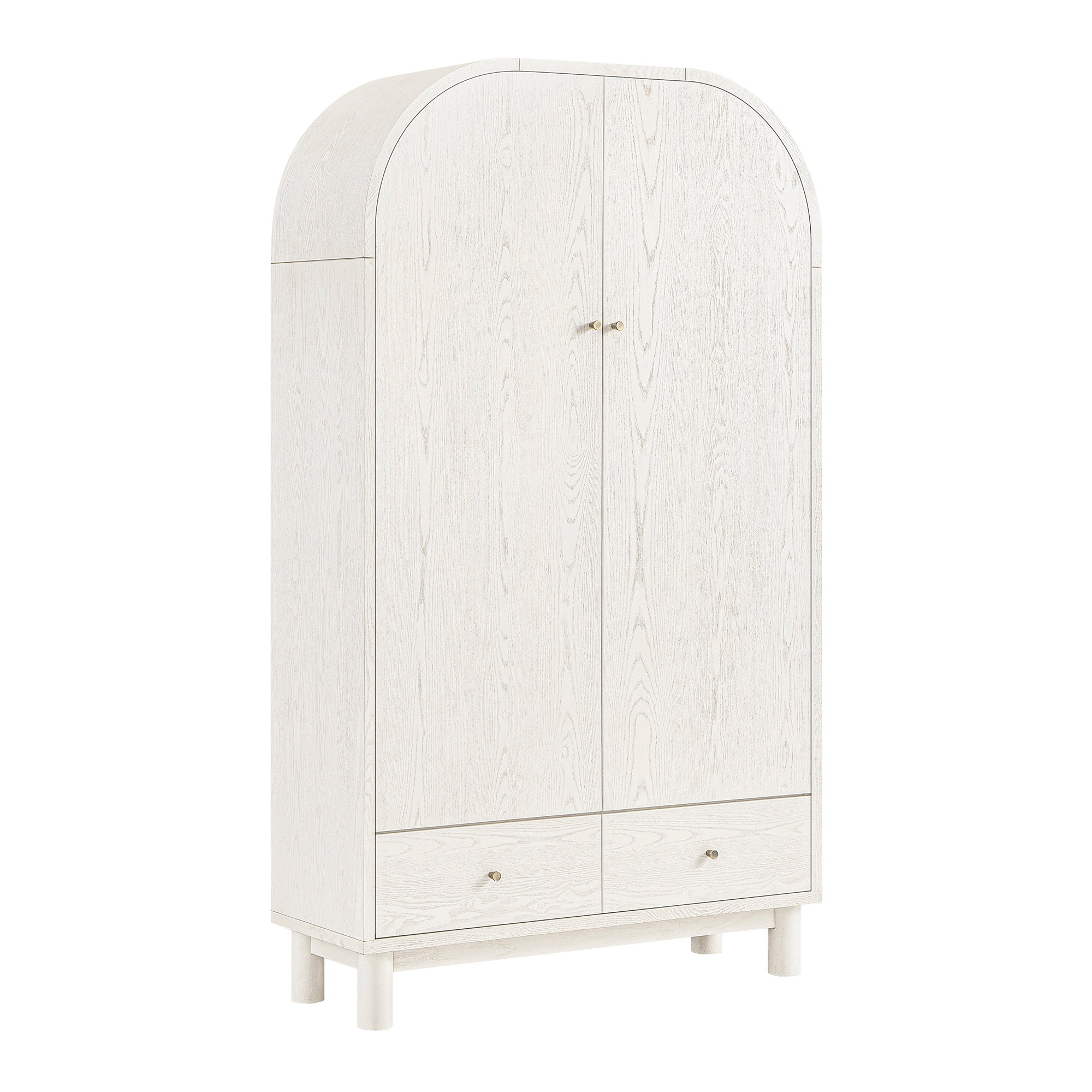 Large Storage Cabinet, Washed White Ash