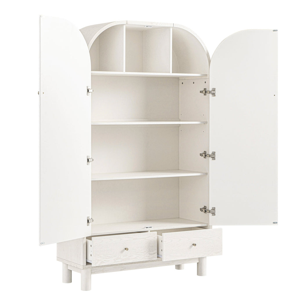 Large Storage Cabinet, Washed White Ash