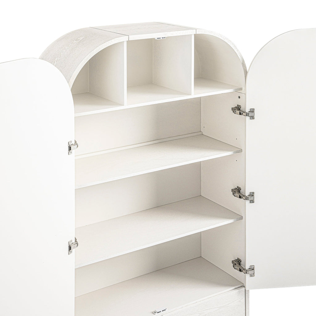 Large Storage Cabinet, Washed White Ash