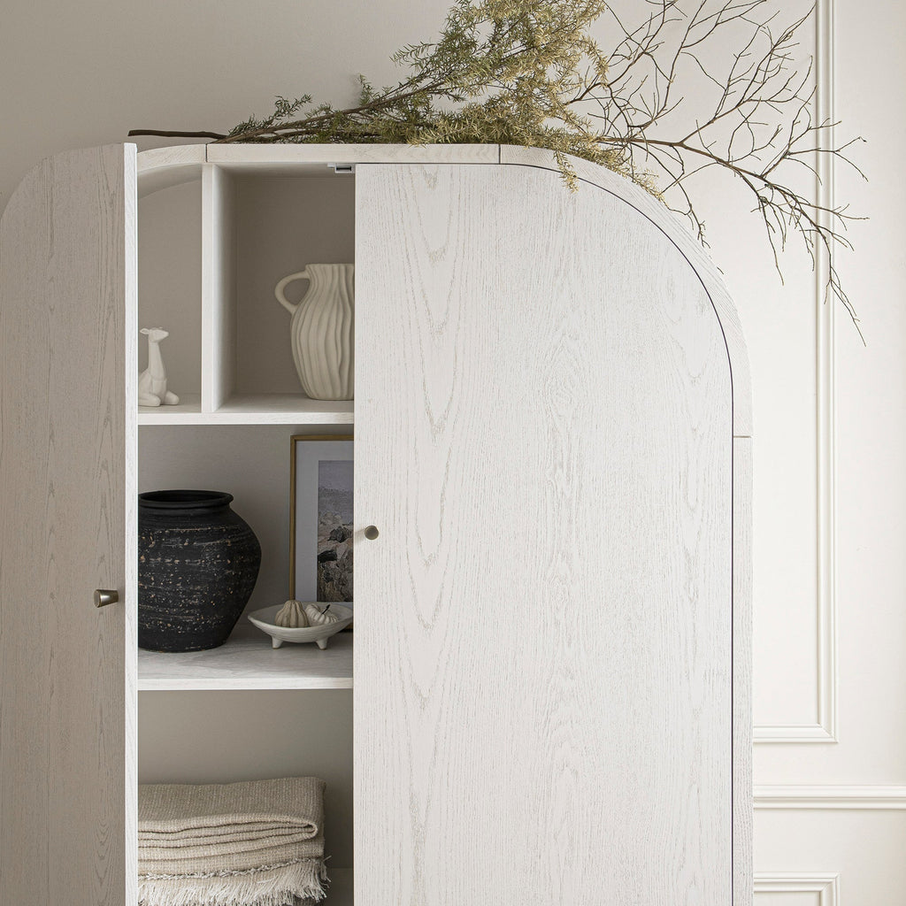 Large Storage Cabinet, Washed White Ash