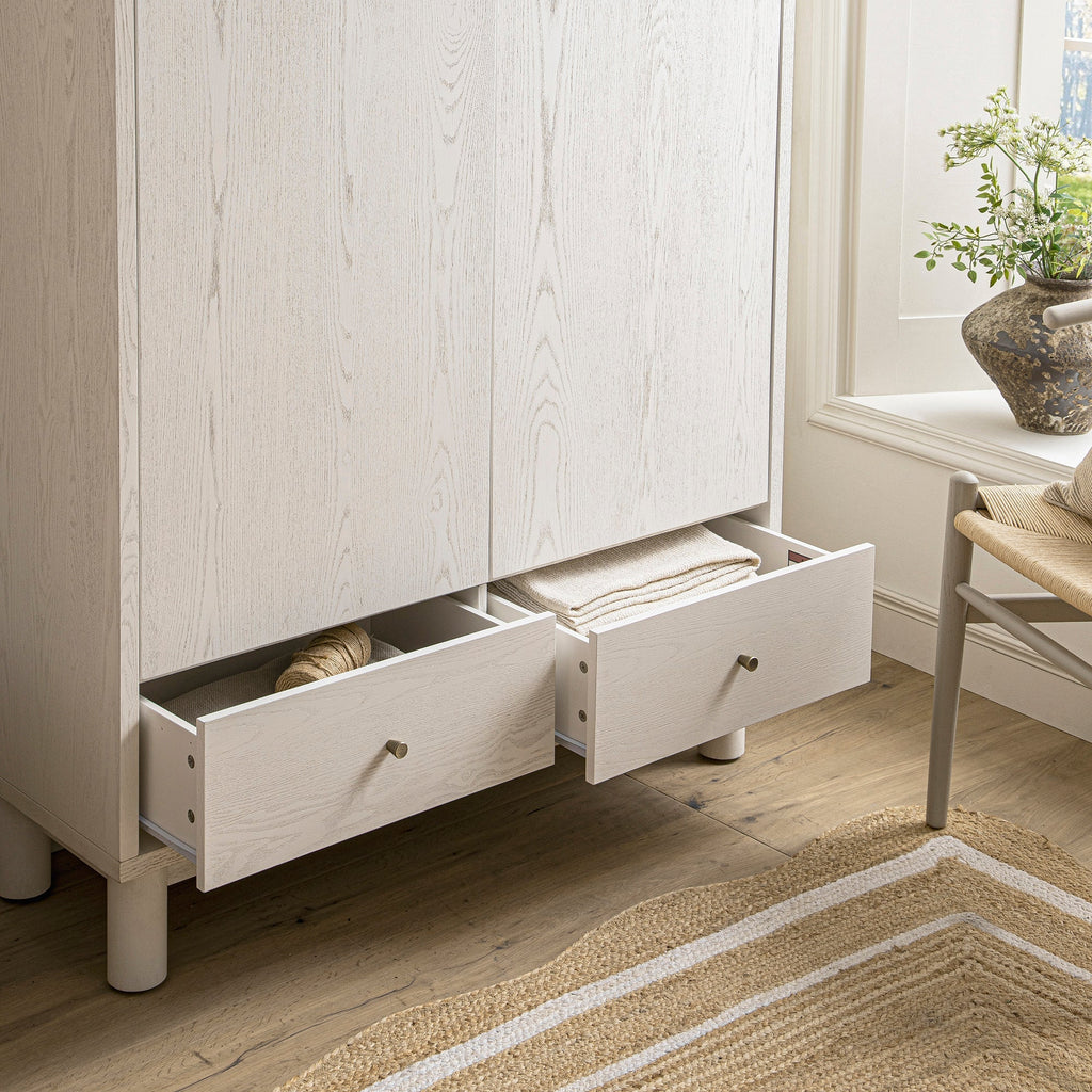 Large Storage Cabinet, Washed White Ash