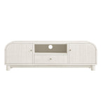 TV Unit, Washed White Ash with Raffia