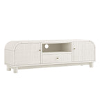 TV Unit, Washed White Ash with Raffia