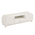 TV Unit, Washed White Ash with Raffia