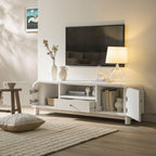 TV Unit, Washed White Ash with Raffia