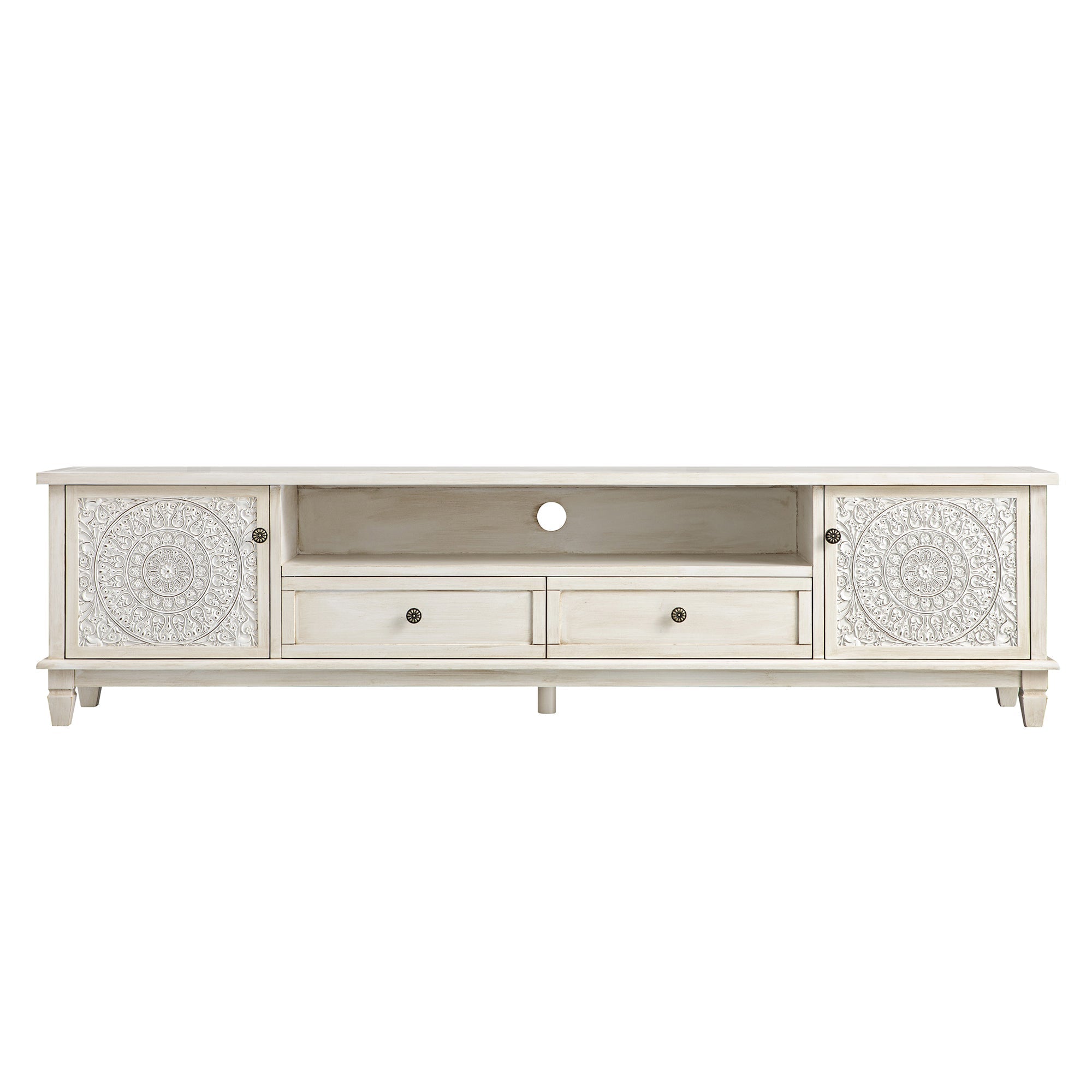 Whitewashed 79 Wide TV Stand