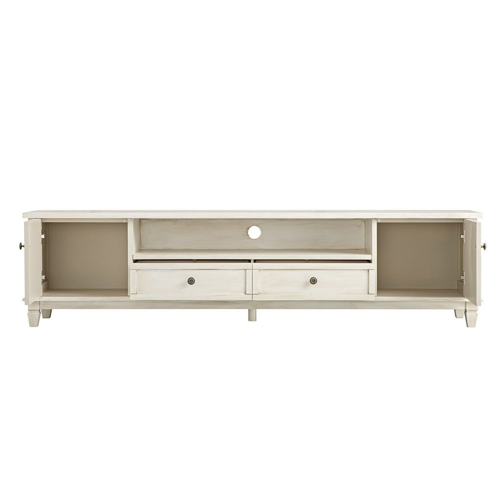 Whitewashed 79 Wide TV Stand