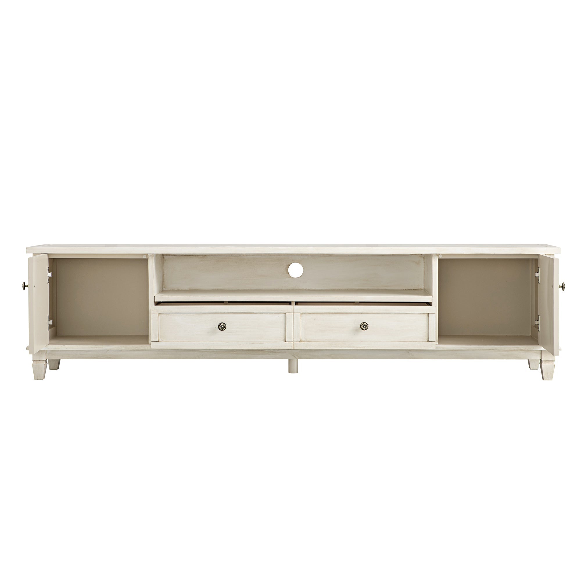 Whitewashed 79 Wide TV Stand